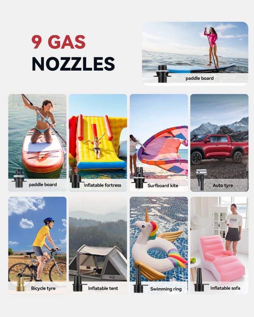 ZFOX Paddle Board Pump,50PSI Portable Electric sup Pump-Dual Motor SUP Air Pump for Inflation and Deflation, Auto-Off,12V DC Automotive Connector for Stand Up Paddle Boards ZFOX Paddle Board Pump,50PSI Portable Electric sup Pump-Dual Motor SUP Air Pump for Inflation and Deflation, Auto-Off,12V DC Automotive Connector for Stand Up Paddle Boards