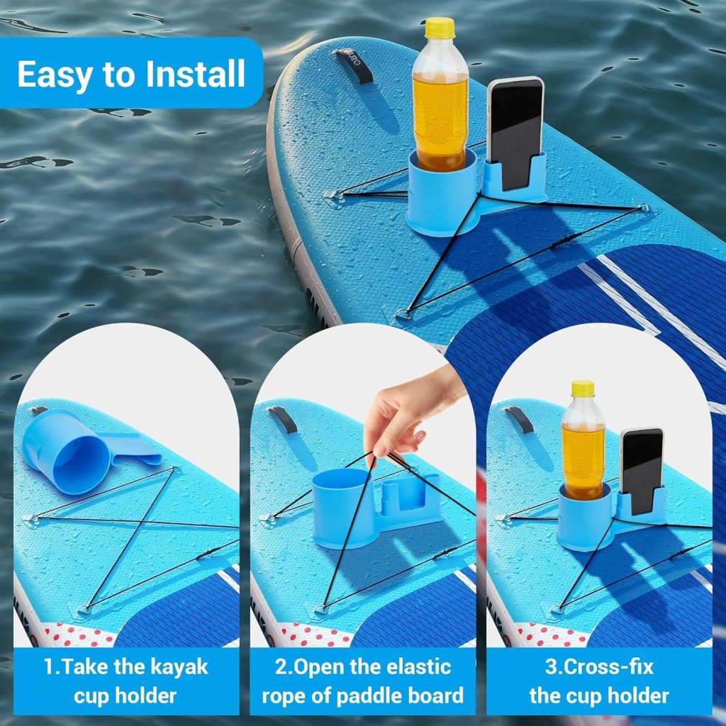 2 in 1 Paddle Board Cup Holder, Kayak Cup Holder, Drink Phone Holder, Paddleboard and Kayak Accessories for SUP, Kayaking, Fishing, Yoga, or Surfing Adventures 2 in 1 Paddle Board Cup Holder, Kayak Cup Holder, Drink Phone Holder, Paddleboard and Kayak Accessories for SUP, Kayaking, Fishing, Yoga, or Surfing Adventures