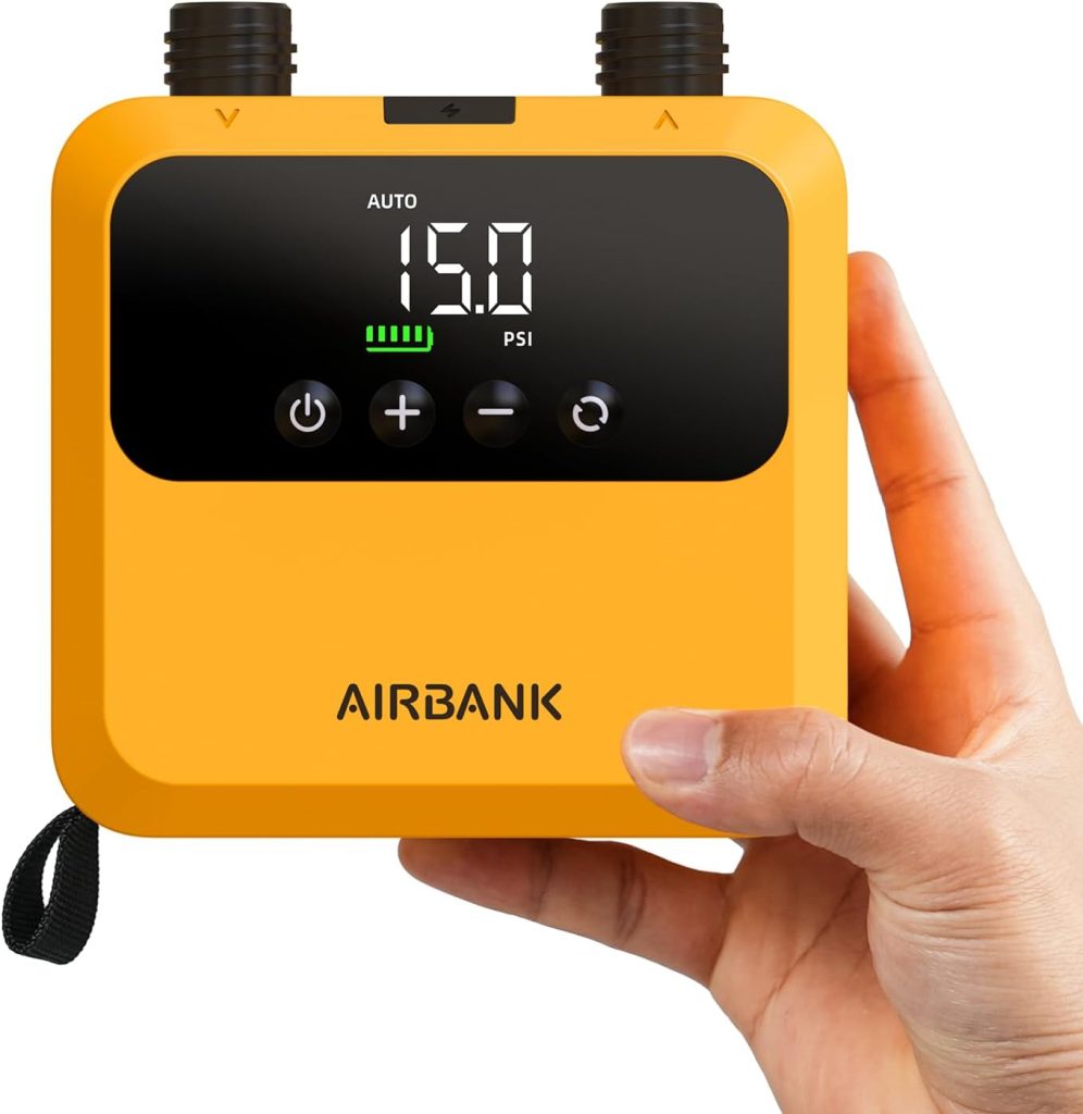 AIRBANK Mini Paddle Board Pump Pulse Pro, Small Rechargeable SUP Pump Electric Portable, Brushless Motor, MAX 20PSI, Fast Inflation Air Pump for Kayak, Inflatables, Boats, Tent, Kite Wings AIRBANK Mini Paddle Board Pump Pulse Pro, Small Rechargeable SUP Pump Electric Portable, Brushless Motor, MAX 20PSI, Fast Inflation Air Pump for Kayak, Inflatables, Boats, Tent, Kite Wings