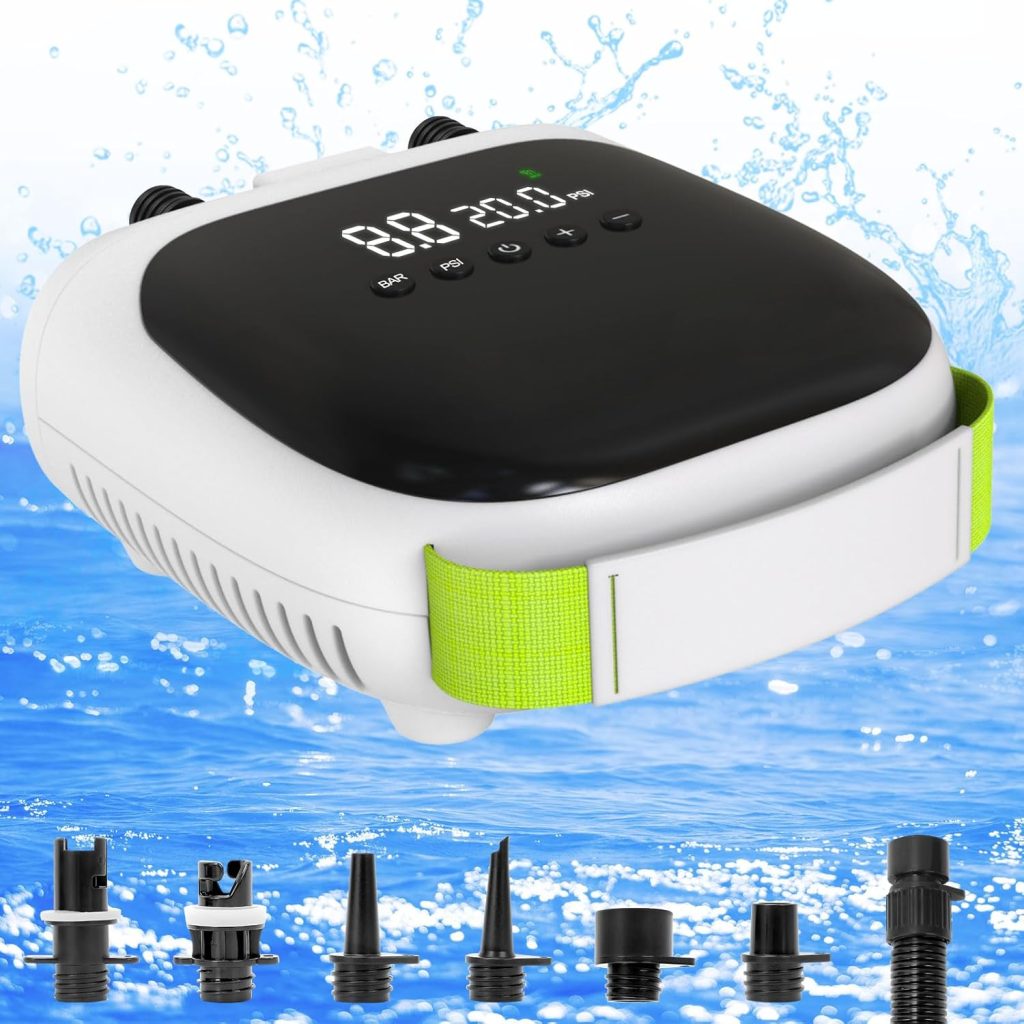 Chamvis Paddle Board Pump, SUP Pump for Paddle Board Electric Air Pump: Inflation/Deflation 12V DC SUP Air Pump with Auto-Off for Inflatable Stand Up Paddle Boards, Kayaks, Boats Chamvis Paddle Board Pump, SUP Pump for Paddle Board Electric Air Pump: Inflation/Deflation 12V DC SUP Air Pump with Auto-Off for Inflatable Stand Up Paddle Boards, Kayaks, Boats