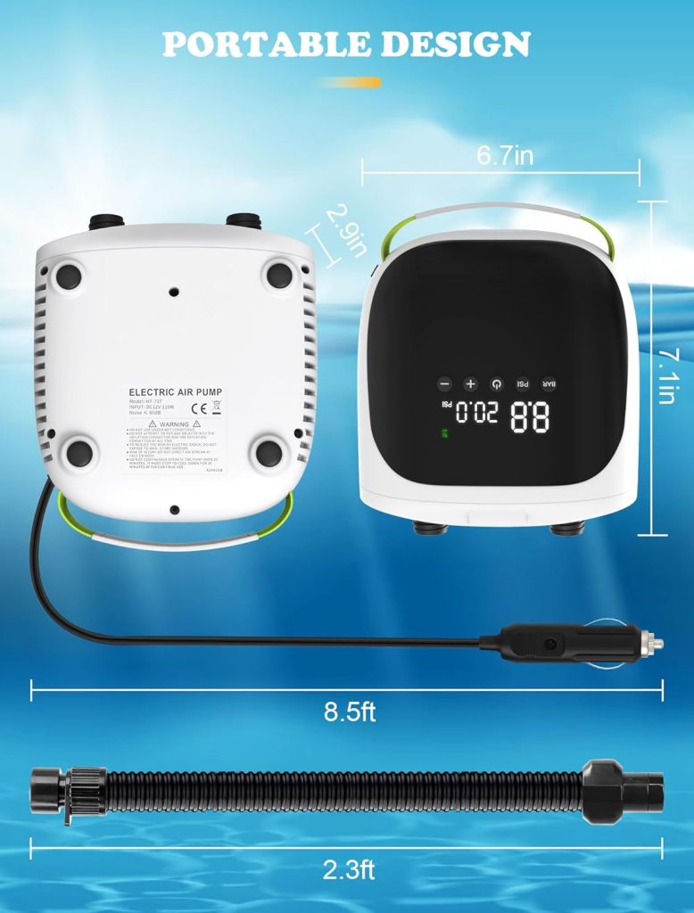 Chamvis Paddle Board Pump, SUP Pump for Paddle Board Electric Air Pump: Inflation/Deflation 12V DC SUP Air Pump with Auto-Off for Inflatable Stand Up Paddle Boards, Kayaks, Boats Chamvis Paddle Board Pump, SUP Pump for Paddle Board Electric Air Pump: Inflation/Deflation 12V DC SUP Air Pump with Auto-Off for Inflatable Stand Up Paddle Boards, Kayaks, Boats