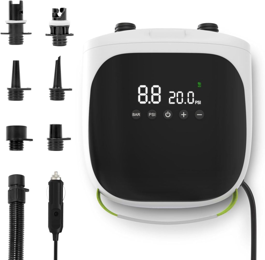 Chamvis Paddle Board Pump, SUP Pump for Paddle Board Electric Air Pump: Inflation/Deflation 12V DC SUP Air Pump with Auto-Off for Inflatable Stand Up Paddle Boards, Kayaks, Boats Chamvis Paddle Board Pump, SUP Pump for Paddle Board Electric Air Pump: Inflation/Deflation 12V DC SUP Air Pump with Auto-Off for Inflatable Stand Up Paddle Boards, Kayaks, Boats
