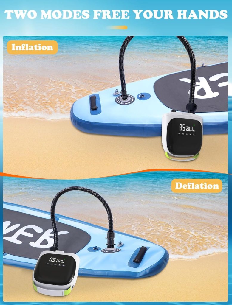 Chamvis Paddle Board Pump, SUP Pump for Paddle Board Electric Air Pump: Inflation/Deflation 12V DC SUP Air Pump with Auto-Off for Inflatable Stand Up Paddle Boards, Kayaks, Boats Chamvis Paddle Board Pump, SUP Pump for Paddle Board Electric Air Pump: Inflation/Deflation 12V DC SUP Air Pump with Auto-Off for Inflatable Stand Up Paddle Boards, Kayaks, Boats