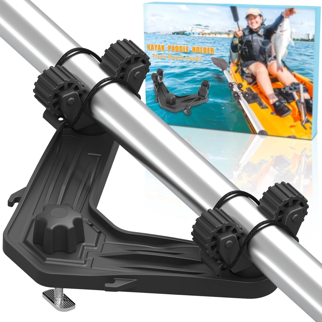 DoubleHeader Kayak Track Paddle Holder, Save Kayak Track Space, Kayak Paddle Clip, Kayak Track Mount Accessories, Kayak Oar/Fishing Net/Gaff Holder for Fishing, Kayak Fishing Accessories DoubleHeader Kayak Track Paddle Holder, Save Kayak Track Space, Kayak Paddle Clip, Kayak Track Mount Accessories, Kayak Oar/Fishing Net/Gaff Holder for Fishing, Kayak Fishing Accessories