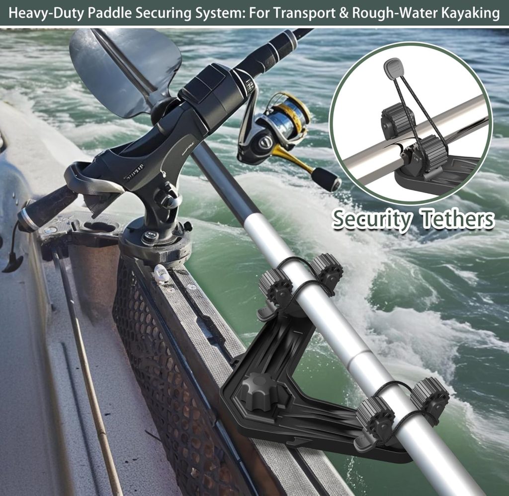 DoubleHeader Kayak Track Paddle Holder, Save Kayak Track Space, Kayak Paddle Clip, Kayak Track Mount Accessories, Kayak Oar/Fishing Net/Gaff Holder for Fishing, Kayak Fishing Accessories DoubleHeader Kayak Track Paddle Holder, Save Kayak Track Space, Kayak Paddle Clip, Kayak Track Mount Accessories, Kayak Oar/Fishing Net/Gaff Holder for Fishing, Kayak Fishing Accessories