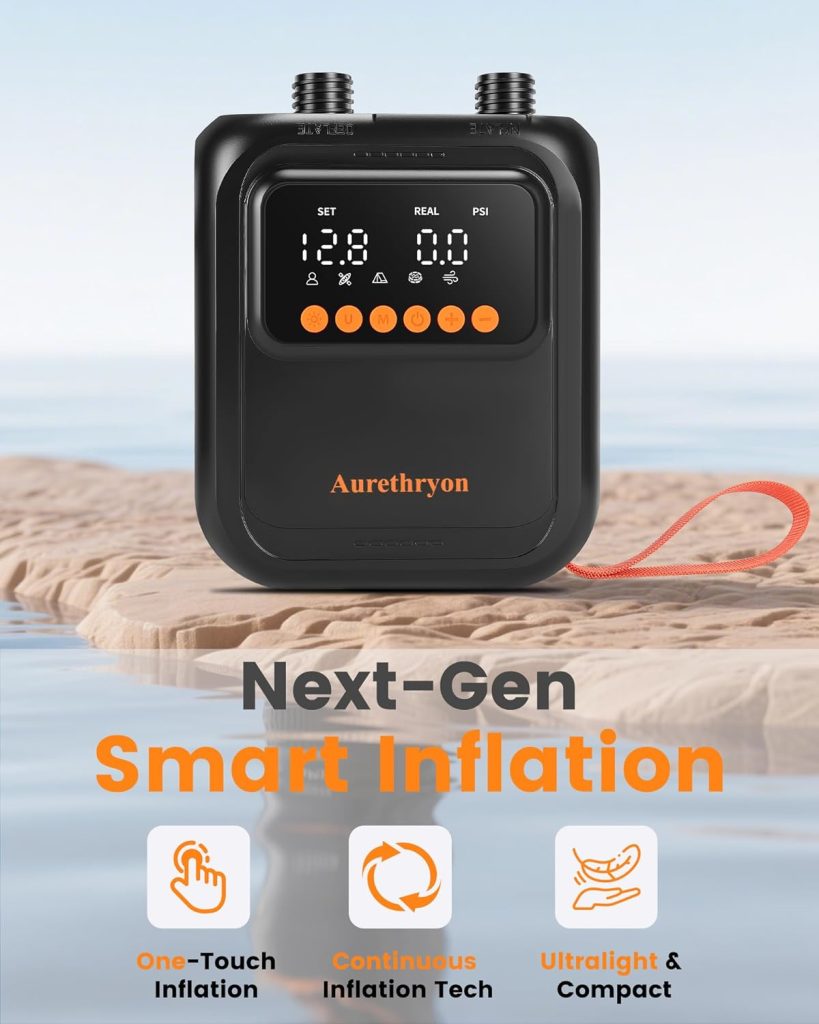 Electric Paddle Board Pump - 20 PSI Portable High Pressure SUP Air Pump for Inflatables with 12V DC Car Connector, Dual Stage Inflation Auto-Off for Paddleboard, Kayak, Boat Electric Paddle Board Pump - 20 PSI Portable High Pressure SUP Air Pump for Inflatables with 12V DC Car Connector, Dual Stage Inflation Auto-Off for Paddleboard, Kayak, Boat