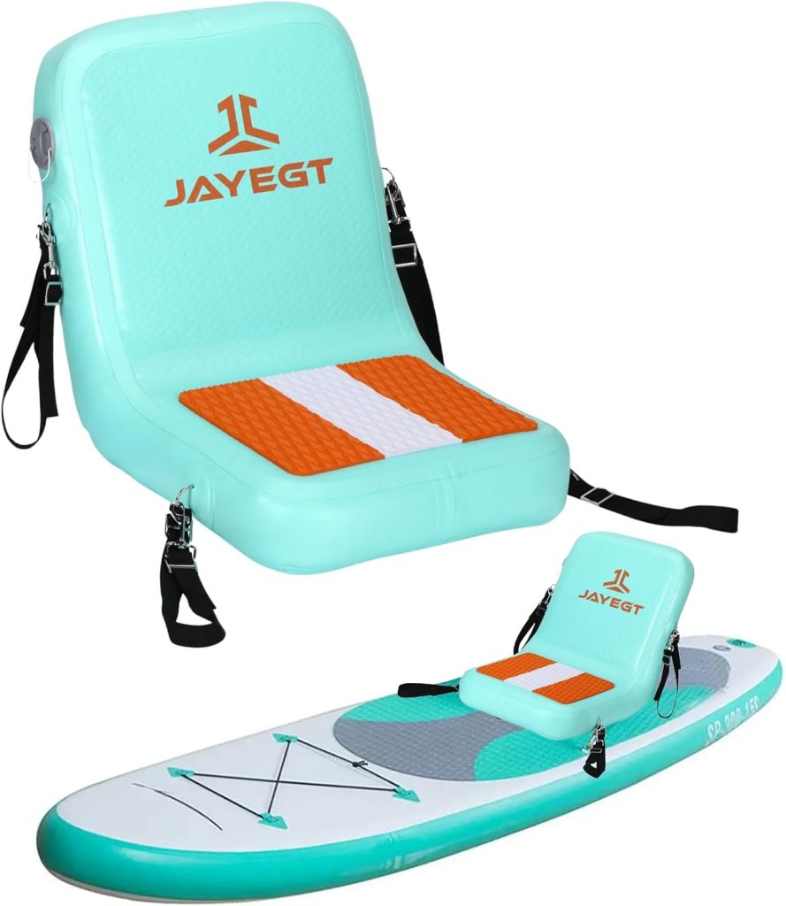 JAYEGT Inflatable Kayak Seat with Back Support,Paddle Board Accessories ,Foldable SUP Seat,Ergonomic Anti-Slip Design, high Load Capacity,Versatile Use for Kayak, Boat,SUP,Canoe,Fishing Boat-Green JAYEGT Inflatable Kayak Seat with Back Support,Paddle Board Accessories ,Foldable SUP Seat,Ergonomic Anti-Slip Design, high Load Capacity,Versatile Use for Kayak, Boat,SUP,Canoe,Fishing Boat-Green