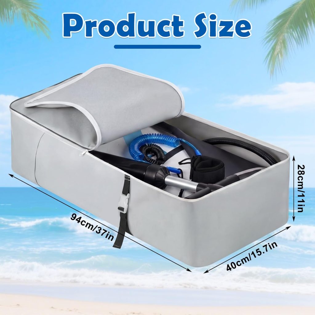 Thinkday 105L Waterproof Paddleboard Backpack and 10ft Coiled Leash Set Portable Surfboard Carry Bag with Ankle Safety Strap for Surfing Kayaking Thinkday 105L Waterproof Paddleboard Backpack and 10ft Coiled Leash Set Portable Surfboard Carry Bag with Ankle Safety Strap for Surfing Kayaking