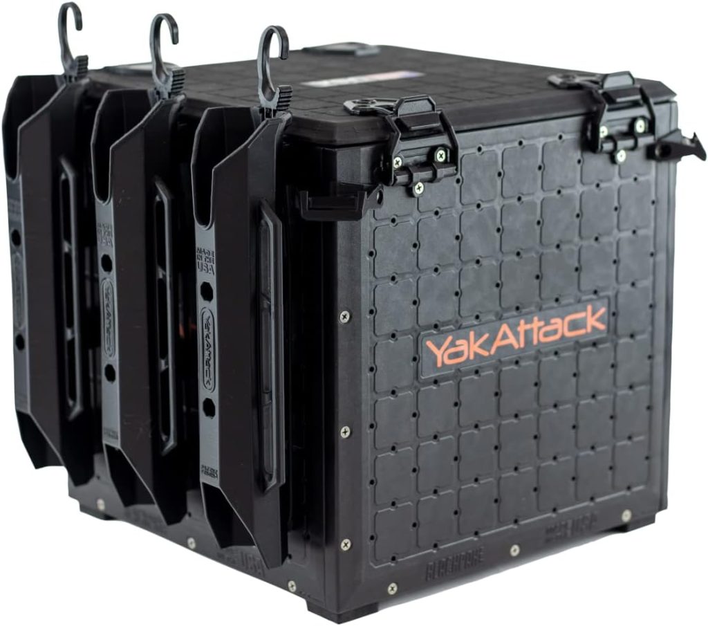 YakAttack BlackPak Pro 13 x 13 Fishing Crate with 3 Rod Holders - Black | Compact Tackle Storage Box Gear Organizer for Kayaks | Lightweight, Durable Customizable Marine Accessory | Made in USA YakAttack BlackPak Pro 13 x 13 Fishing Crate with 3 Rod Holders - Black | Compact Tackle Storage Box Gear Organizer for Kayaks | Lightweight, Durable Customizable Marine Accessory | Made in USA