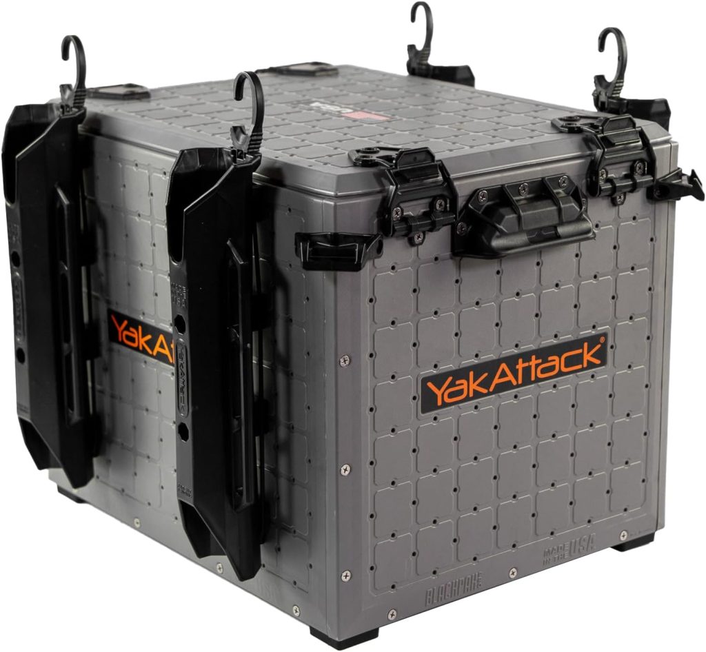 YakAttack BlackPak Pro 13 x 13 Fishing Crate with 3 Rod Holders - Black | Compact Tackle Storage Box Gear Organizer for Kayaks | Lightweight, Durable Customizable Marine Accessory | Made in USA YakAttack BlackPak Pro 13 x 13 Fishing Crate with 3 Rod Holders - Black | Compact Tackle Storage Box Gear Organizer for Kayaks | Lightweight, Durable Customizable Marine Accessory | Made in USA