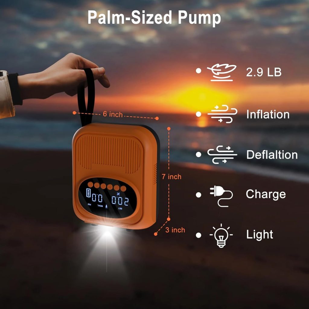 20PSI Electric Paddle Board Pump, Smart Rechargeable SUP Pump with DC 12V Car Connector, Inflation and Deflation Air Pump with Auto-Off for SUP, Kayaks, Tents, Air Mattress, Pool Floats, Inflatables 20PSI Electric Paddle Board Pump, Smart Rechargeable SUP Pump with DC 12V Car Connector, Inflation and Deflation Air Pump with Auto-Off for SUP, Kayaks, Tents, Air Mattress, Pool Floats, Inflatables