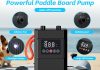 Electric Paddle Board Pump, 20PSI Rechargeable Sup Pump with Storage Bag and Led, Intelligent Dual Stage Inflation & Deflation, Auto-Off SUP Air Pump for Stand Up Paddle Boards, Kayaks, Boat