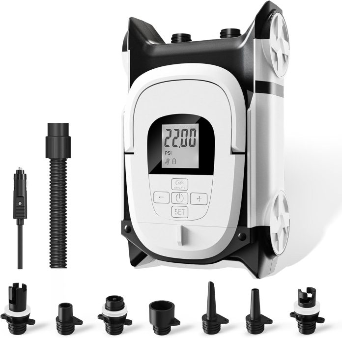 gicle-paddle-board-pump-electric-12v-dc-sup-air-pump-with-dual-stage-fast-inflation-auto-off-electric-air-pump-for-infla