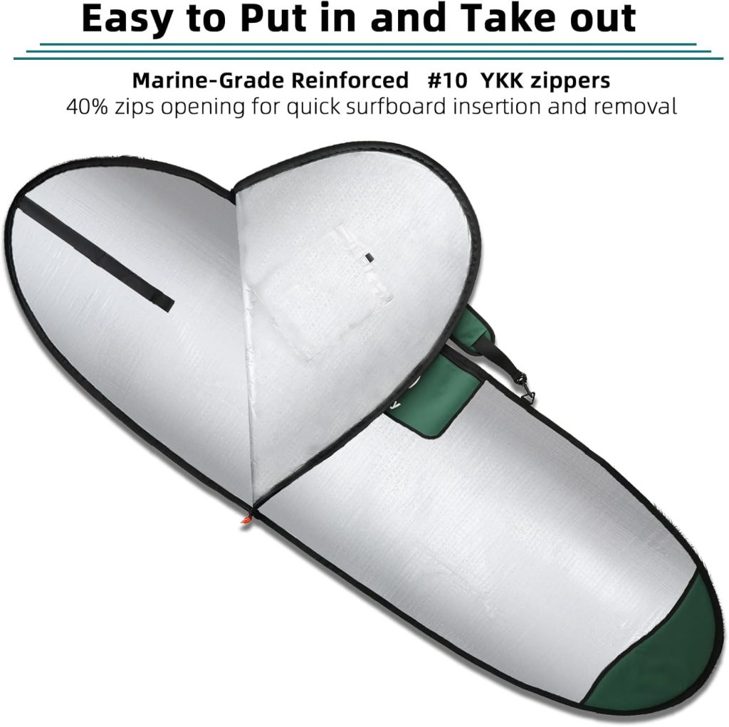 Surfboard-Bag Day-Bag Longboard Bag for 60,66,70,76,80,96,100 Fish/Hybrid Surfboards,Durable Carrying Cover for Storage and Transport to Car Truck Travel w/Protect PaddingFin Slot Opening Surfboard-Bag Day-Bag Longboard Bag for 60,66,70,76,80,96,100 Fish/Hybrid Surfboards,Durable Carrying Cover for Storage and Transport to Car Truck Travel w/Protect PaddingFin Slot Opening