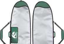 Surfboard-Bag Day-Bag Longboard Bag for 6’0,6’6,7’0,7’6,8’0,9’6,10’0 Fish/Hybrid Surfboards,Durable Carrying Cover for Storage and Transport to Car Truck Travel w/Protect Padding&Fin Slot Opening