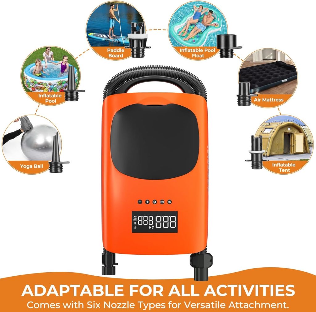 AGPTEK 22PSI High Pressure Paddle Board Pump Electric SUP Air Pump Portable Paddle Board Pump,Inflation and Deflation Function Auto-Off 12V DC Car Connector Dual Stage for Paddle Board,Boats,Inflator AGPTEK 22PSI High Pressure Paddle Board Pump Electric SUP Air Pump Portable Paddle Board Pump,Inflation and Deflation Function Auto-Off 12V DC Car Connector Dual Stage for Paddle Board,Boats,Inflator