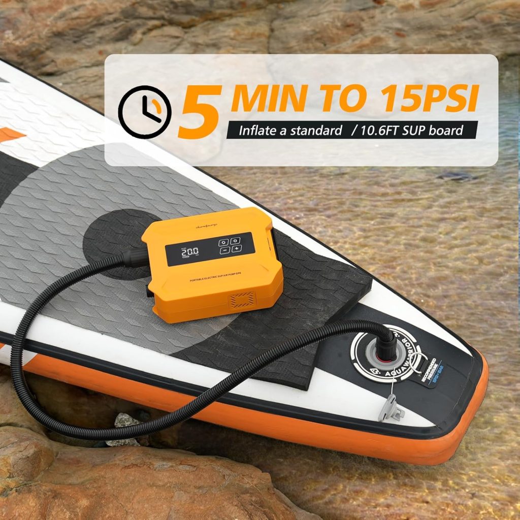 dwndpump Paddle Board Pump Electric Portable, 20PSI High-Pressure SUP Pump, Intelligent Dual-Stage Inflation Deflation Function, Auto-Off, LED Display, Air Pump for Paddleboards, Inflatable Boat Tents dwndpump Paddle Board Pump Electric Portable, 20PSI High-Pressure SUP Pump, Intelligent Dual-Stage Inflation Deflation Function, Auto-Off, LED Display, Air Pump for Paddleboards, Inflatable Boat Tents