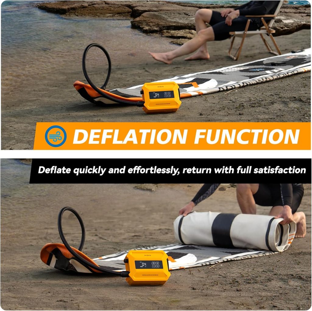 dwndpump Paddle Board Pump Electric Portable, 20PSI High-Pressure SUP Pump, Intelligent Dual-Stage Inflation Deflation Function, Auto-Off, LED Display, Air Pump for Paddleboards, Inflatable Boat Tents dwndpump Paddle Board Pump Electric Portable, 20PSI High-Pressure SUP Pump, Intelligent Dual-Stage Inflation Deflation Function, Auto-Off, LED Display, Air Pump for Paddleboards, Inflatable Boat Tents