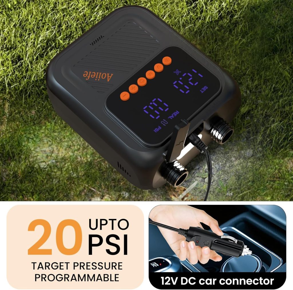 Electric Paddle Board Pump, 20PSI SUP pump for Paddleboard,Dual Stage InflationDeflation, Auto-Off and 12V DC connector for Stand-Up Paddle Boards, Kayaks, Boats Inflatables Electric Paddle Board Pump, 20PSI SUP pump for Paddleboard,Dual Stage InflationDeflation, Auto-Off and 12V DC connector for Stand-Up Paddle Boards, Kayaks, Boats Inflatables