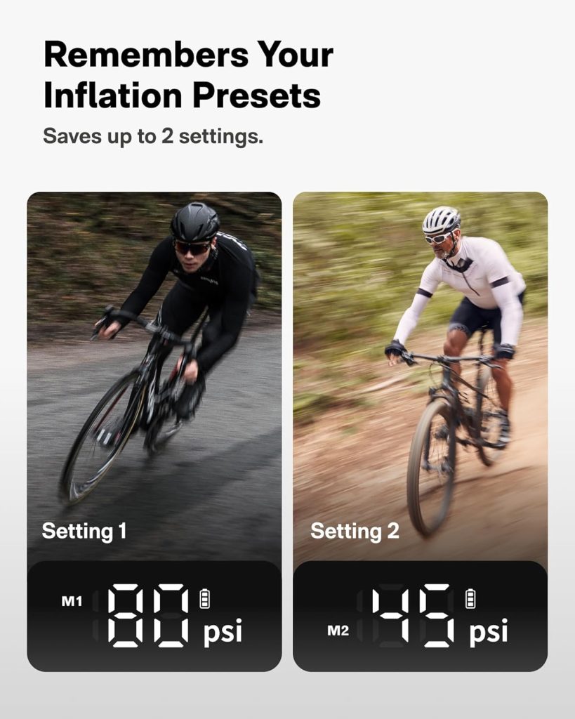 HOTO Mini Bike Tire Pump, 25s Fast Inflate Bicycle Pump with Guage, 150PSI Portable Electric Bike Air Pump with Presta and Schrader Valve for Road Bike, Motorcycle, Mountain Bike, BMX, Sports Ball HOTO Mini Bike Tire Pump, 25s Fast Inflate Bicycle Pump with Guage, 150PSI Portable Electric Bike Air Pump with Presta and Schrader Valve for Road Bike, Motorcycle, Mountain Bike, BMX, Sports Ball