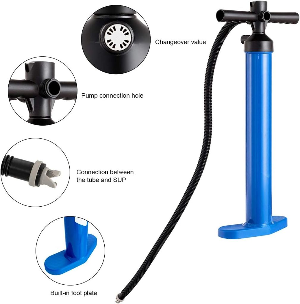 RIVALLYCOOL SUP Hand Pump, High Pressure Hand Pump for Inflatable SUP Board, Double Action Pump Max 29psi for Paddle Board Boat Kayak,Blue RIVALLYCOOL SUP Hand Pump, High Pressure Hand Pump for Inflatable SUP Board, Double Action Pump Max 29psi for Paddle Board Boat Kayak,Blue