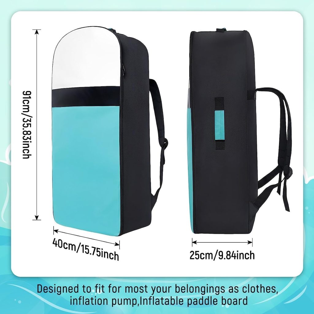 Waterproof Inflatable Paddle Board Backpack - 36x16x10 Lightweight SUP Carrier Bag w/Padded Straps for Surfboard, Kayak Gear Waterproof Inflatable Paddle Board Backpack - 36x16x10 Lightweight SUP Carrier Bag w/Padded Straps for Surfboard, Kayak Gear