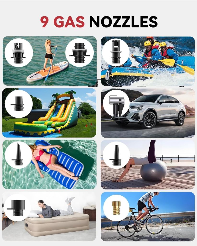 ZFOX 50PSI Paddle Board Pump, Portable Electric SUP Pump with Auto-Shutoff Cooling Fan – Smart Inflation for Paddle Board, Nozzles, HD LCD Display, 12V DC (Red-M) ZFOX 50PSI Paddle Board Pump, Portable Electric SUP Pump with Auto-Shutoff Cooling Fan – Smart Inflation for Paddle Board, Nozzles, HD LCD Display, 12V DC (Red-M)