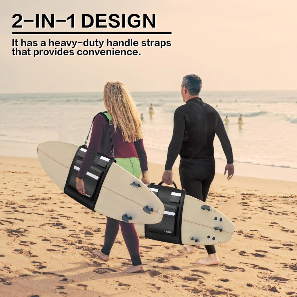 LuBanSir Surfboard Bag, Surfboard Travel Bag for Outdoor Fit Carrying 50, 56, 60, 66, 70, 76, 80, 86, 90, 96, Shortboard, Longboard and Hybrid, 14.2in x 5.05ft LuBanSir Surfboard Bag, Surfboard Travel Bag for Outdoor Fit Carrying 50, 56, 60, 66, 70, 76, 80, 86, 90, 96, Shortboard, Longboard and Hybrid, 14.2in x 5.05ft