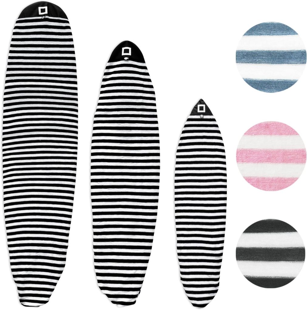 Surf Squared Surfboard Sock Cover and Paddleboard Cover - Lightweight Stretch Protective Surfboard Bag - Surfing Accessories - Shortboard, Longboard, Hybrid, Wakesurf, Standup Paddleboard SUP Surf Squared Surfboard Sock Cover and Paddleboard Cover - Lightweight Stretch Protective Surfboard Bag - Surfing Accessories - Shortboard, Longboard, Hybrid, Wakesurf, Standup Paddleboard SUP
