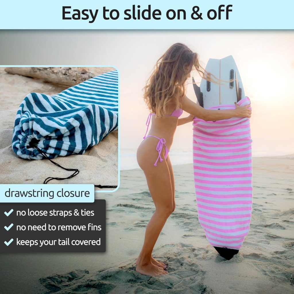 Surf Squared Surfboard Sock Cover and Paddleboard Cover - Lightweight Stretch Protective Surfboard Bag - Surfing Accessories - Shortboard, Longboard, Hybrid, Wakesurf, Standup Paddleboard SUP Surf Squared Surfboard Sock Cover and Paddleboard Cover - Lightweight Stretch Protective Surfboard Bag - Surfing Accessories - Shortboard, Longboard, Hybrid, Wakesurf, Standup Paddleboard SUP