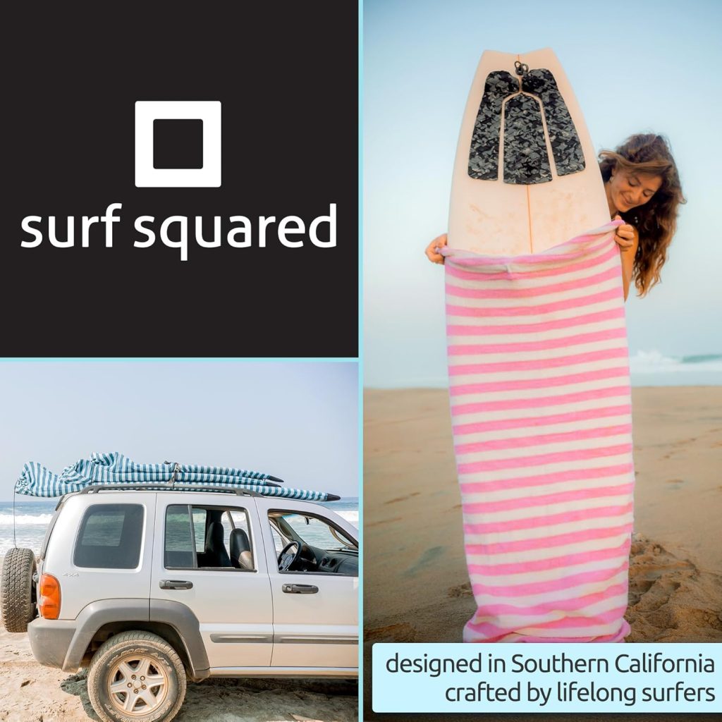 Surf Squared Surfboard Sock Cover and Paddleboard Cover - Lightweight Stretch Protective Surfboard Bag - Surfing Accessories - Shortboard, Longboard, Hybrid, Wakesurf, Standup Paddleboard SUP Surf Squared Surfboard Sock Cover and Paddleboard Cover - Lightweight Stretch Protective Surfboard Bag - Surfing Accessories - Shortboard, Longboard, Hybrid, Wakesurf, Standup Paddleboard SUP