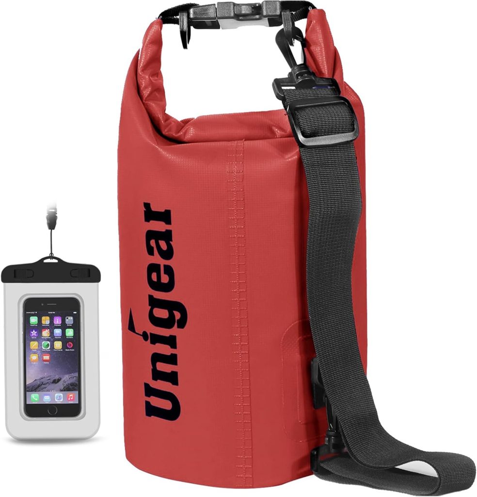 Unigear Dry Bag Waterproof, 2L/5L/10L/20L/30L/40L Floating and Lightweight Bags for Kayaking, Boating, Fishing, Swimming and Camping with Waterproof Phone Case Unigear Dry Bag Waterproof, 2L/5L/10L/20L/30L/40L Floating and Lightweight Bags for Kayaking, Boating, Fishing, Swimming and Camping with Waterproof Phone Case