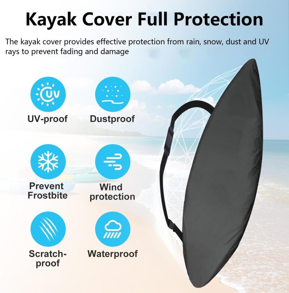 420D Kayak Covers Waterproof UV Resistant Kayaks Cover for Outdoor Storage, SUP Paddle Boards Canoe Cover Accessories (M (For 10.8-12ft kayak)) 420D Kayak Covers Waterproof UV Resistant Kayaks Cover for Outdoor Storage, SUP Paddle Boards Canoe Cover Accessories (M (For 10.8-12ft kayak))
