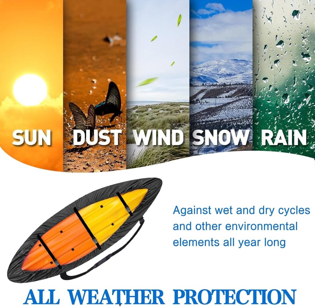 420D Kayak Covers Waterproof UV Resistant Kayaks Cover for Outdoor Storage, SUP Paddle Boards Canoe Cover Accessories (M (For 10.8-12ft kayak)) 420D Kayak Covers Waterproof UV Resistant Kayaks Cover for Outdoor Storage, SUP Paddle Boards Canoe Cover Accessories (M (For 10.8-12ft kayak))