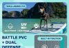 Flyski 11’x34 Ultra Wide Paddle Board, Inflatable Paddle Board&420lb Capacity for All Skill, Inflatable Paddle Board for Adults, Yoga/Family/Fishing Paddle Board, Anti-Slip Deck, US Fin, Pump,100L Bag