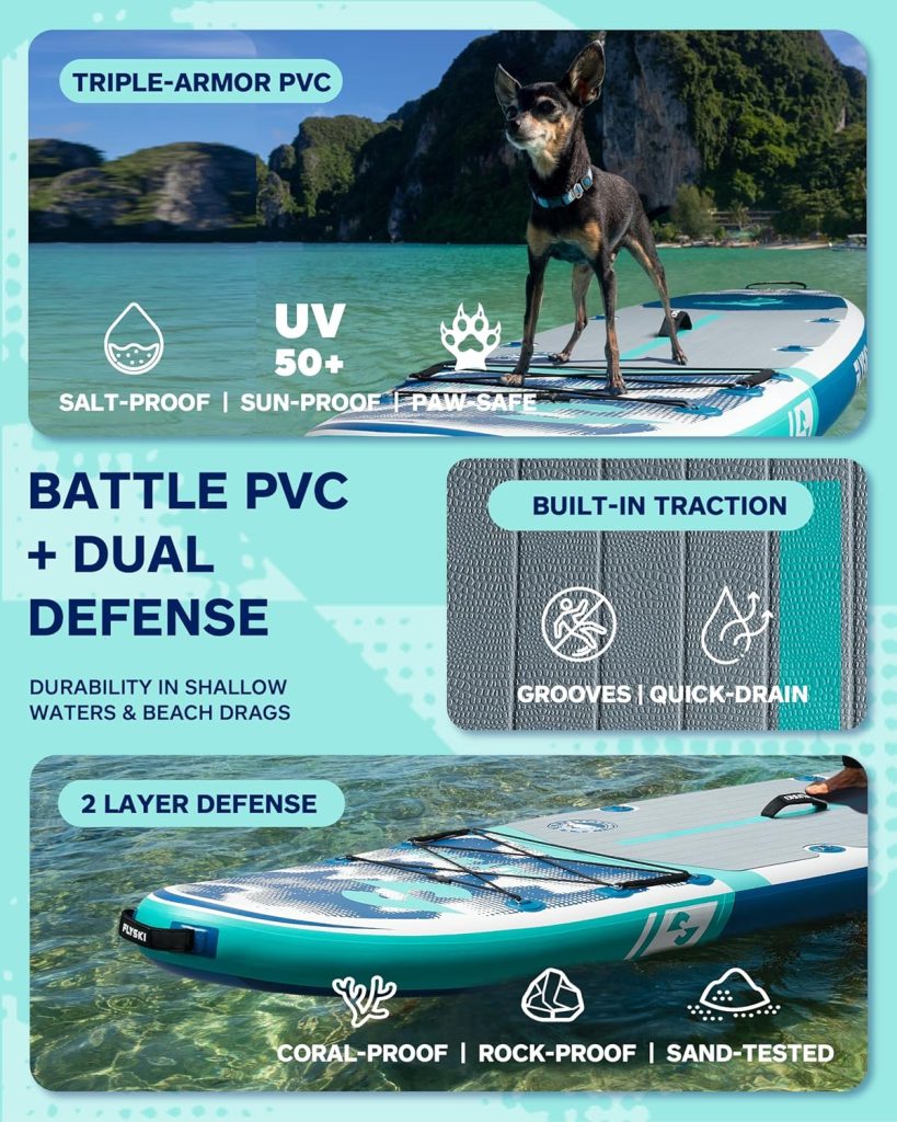 Flyski 11x34 Ultra Wide Paddle Board, Inflatable Paddle Board420lb Capacity for All Skill, Inflatable Paddle Board for Adults, Yoga/Family/Fishing Paddle Board, Anti-Slip Deck, US Fin, Pump,100L Bag Flyski 11x34 Ultra Wide Paddle Board, Inflatable Paddle Board420lb Capacity for All Skill, Inflatable Paddle Board for Adults, Yoga/Family/Fishing Paddle Board, Anti-Slip Deck, US Fin, Pump,100L Bag