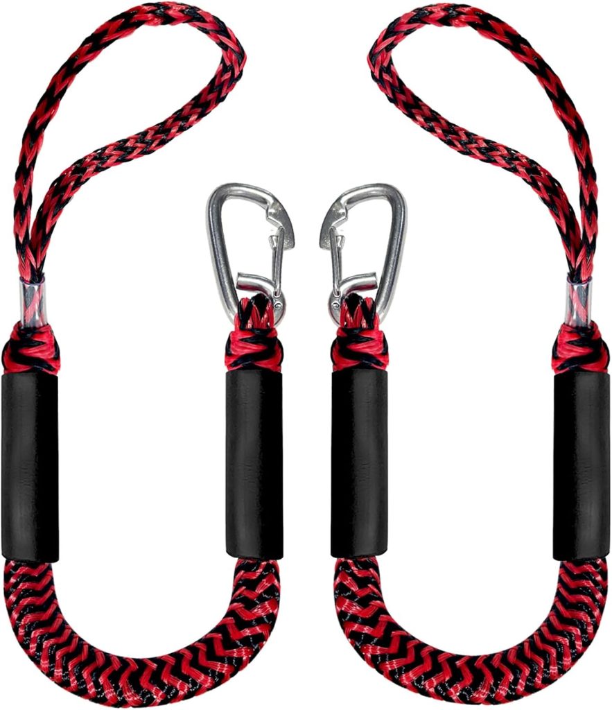 Bungee Dock Line with Stainless Steel Clip Boat Rope Mooring String with Foam Float for Docking,Kayak,Watercraft,SeaDoo,Pontoon,Canoe,Power Boat Accessory,7-10ft(RedBlack,1PCS) Bungee Dock Line with Stainless Steel Clip Boat Rope Mooring String with Foam Float for Docking,Kayak,Watercraft,SeaDoo,Pontoon,Canoe,Power Boat Accessory,7-10ft(RedBlack,1PCS)