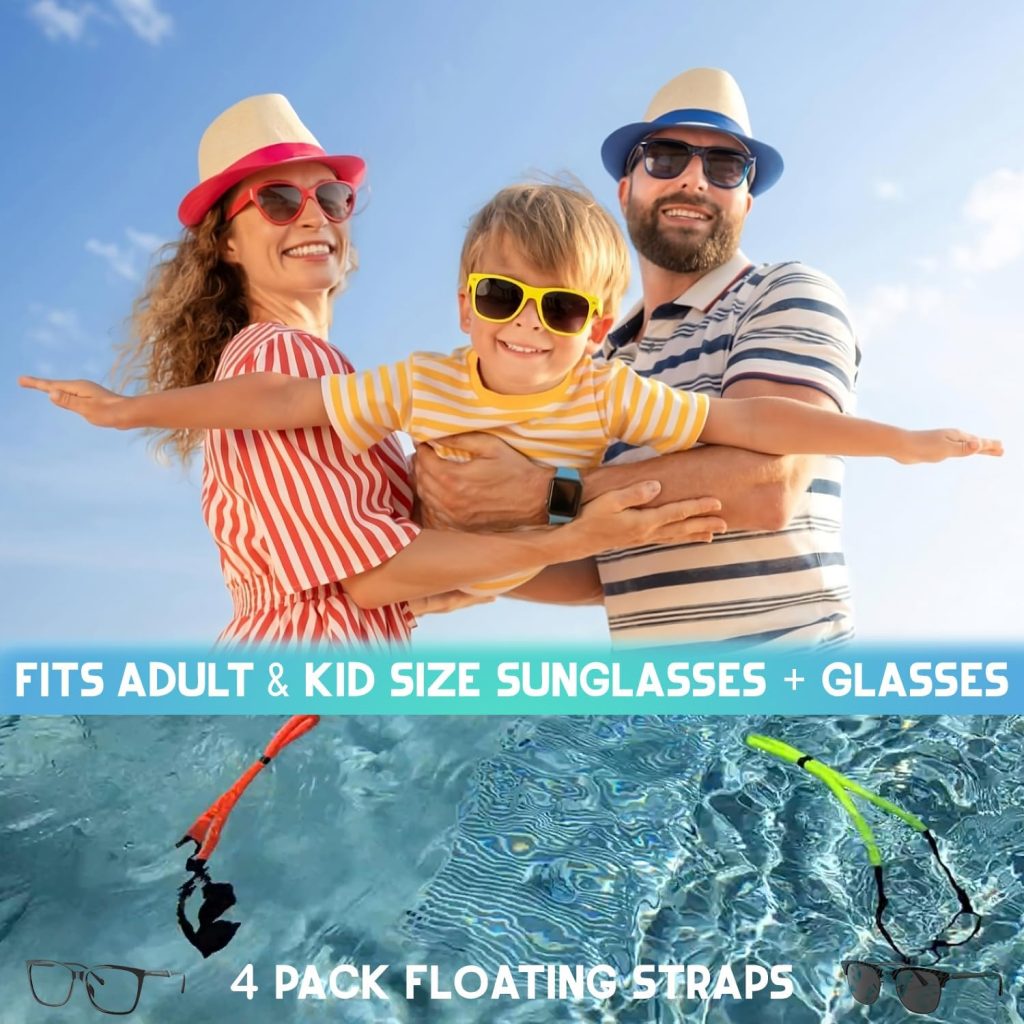 Floating Sunglasses Straps for Water – Pack Buoyant Glasses Retainer for Men Women – Adjustable Floatable Eyewear Lanyard for Boating Kayaking Fishing Paddleboarding Beach Lake Pool Floating Sunglasses Straps for Water – Pack Buoyant Glasses Retainer for Men Women – Adjustable Floatable Eyewear Lanyard for Boating Kayaking Fishing Paddleboarding Beach Lake Pool