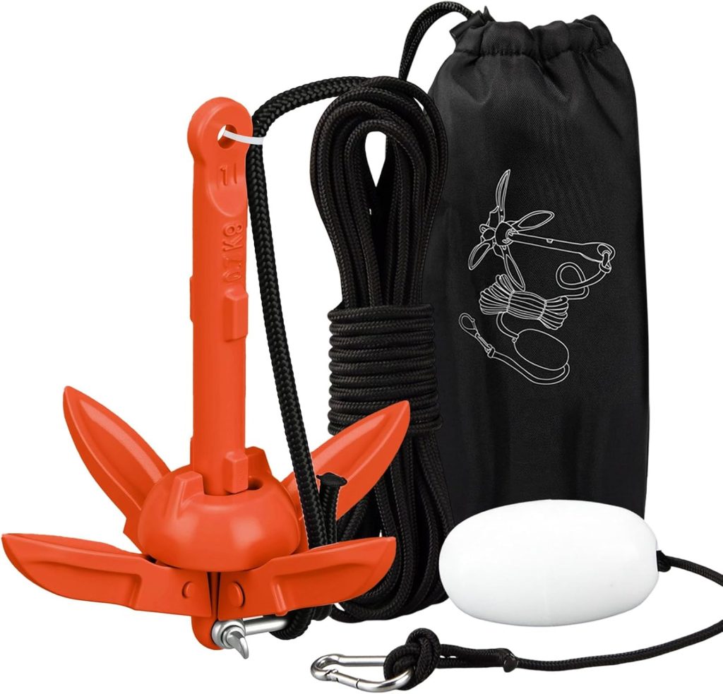 Folding Grapnel Anchor Kit Kayak 40ft Rope Folding Grapnel Anchor Kit Kayak 40ft Rope