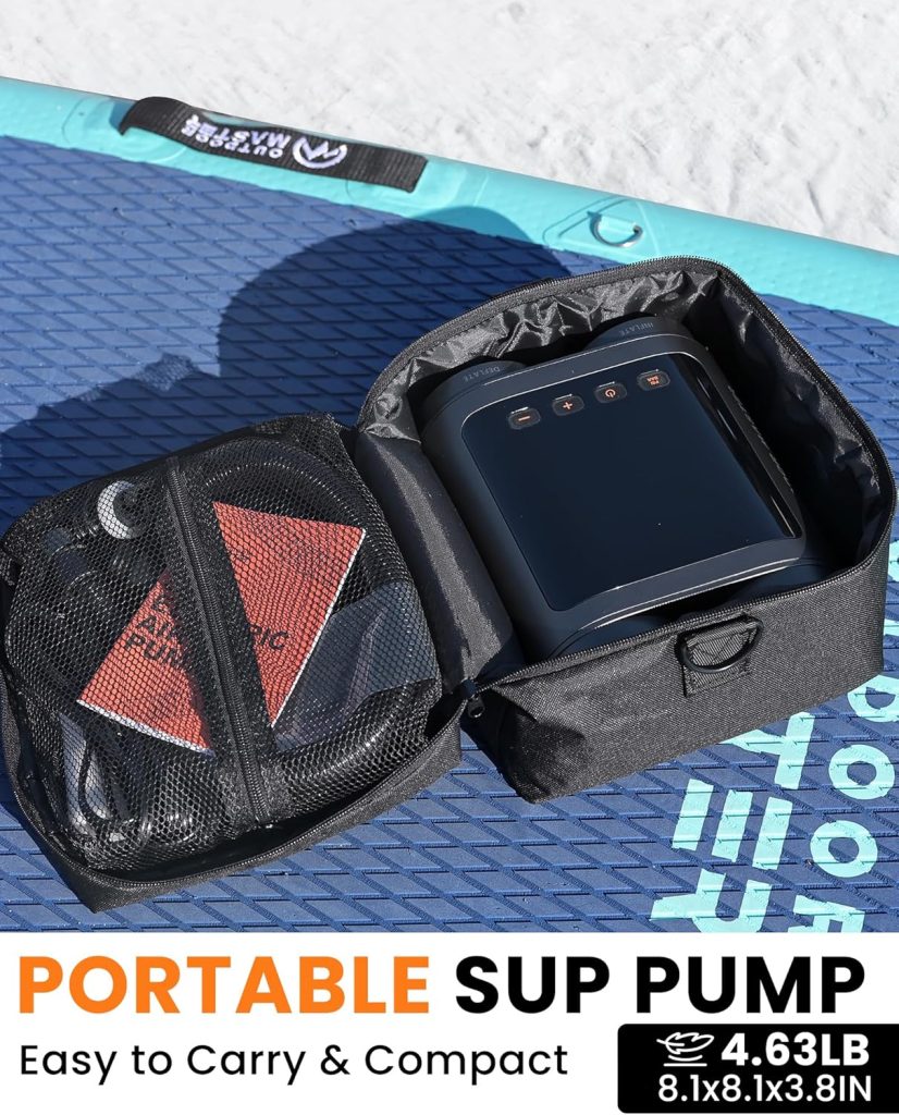 OutdoorMaster Vortex Pro 57.7Wh Rechargeable Paddle Board Pump Portable, Electric SUP Pump Battery for SUPs Inflation Deflation, Max 20PSI 12V/15.8V DC Type-C Input, Nozzles for Inflatables OutdoorMaster Vortex Pro 57.7Wh Rechargeable Paddle Board Pump Portable, Electric SUP Pump Battery for SUPs Inflation Deflation, Max 20PSI 12V/15.8V DC Type-C Input, Nozzles for Inflatables