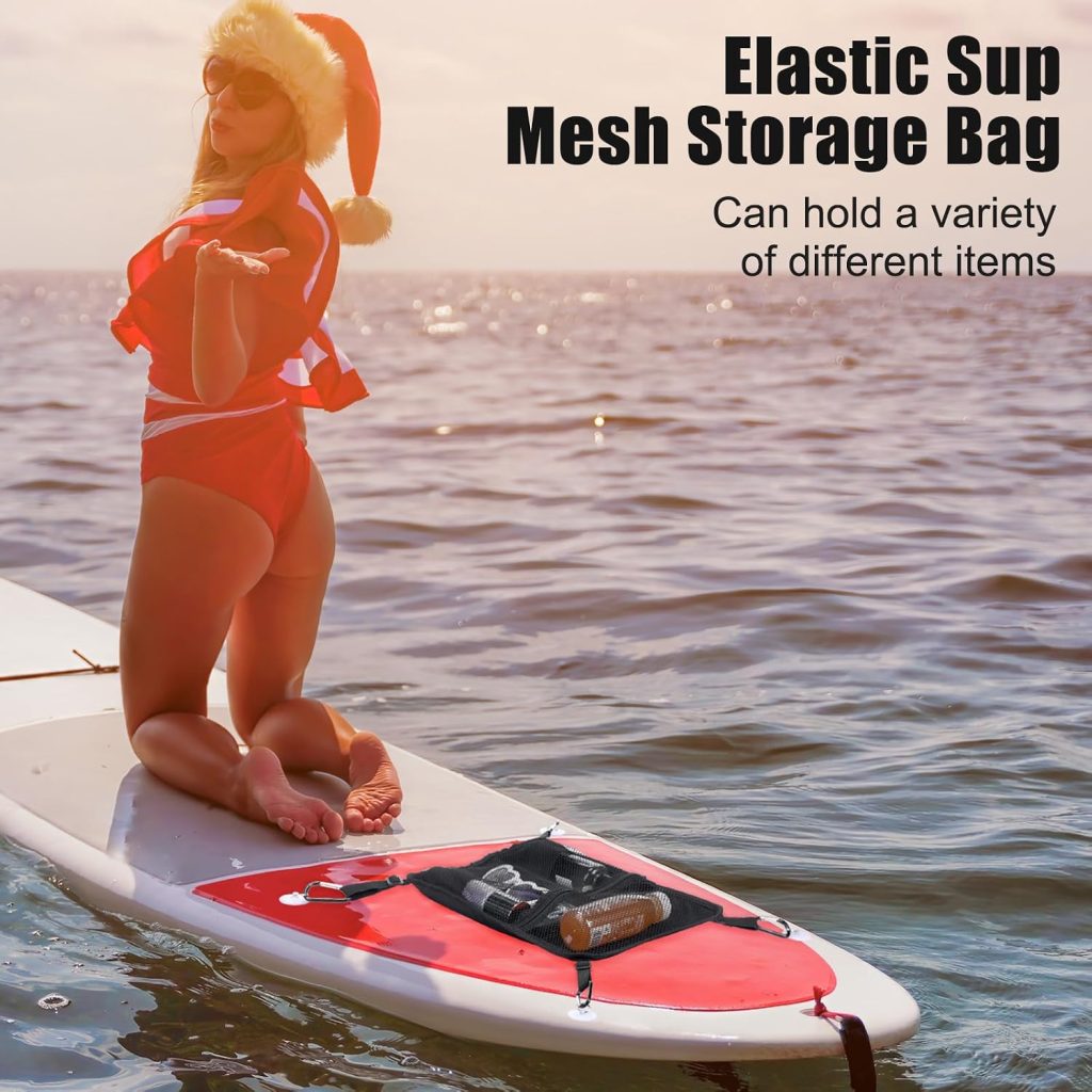 Paddleboard Deck Bag Elastic Sup Mesh Storage Bag with Waterproof Phone Case with Pcs Boat Paddle Keeper and D Ring Patches, Paddleboard Accessory for Paddle Board, Surfboard, Kayak Paddleboard Deck Bag Elastic Sup Mesh Storage Bag with Waterproof Phone Case with Pcs Boat Paddle Keeper and D Ring Patches, Paddleboard Accessory for Paddle Board, Surfboard, Kayak