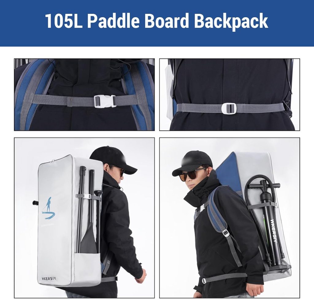 Product Name: 105L Paddle Board Backpack - Waterproof Oxford SUP Bag Boards, Large Travel Backpack with Padded Compartment & Accessories Storage, Durable for Surfing, Beach, Water Sports review | SUP Board Accessories 105L Paddle Board Backpack - Waterproof Oxford SUP Bag Boards, Large Travel Backpack with Padded Compartment & Accessories
