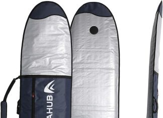 Abahub Surfboard Travel Bag, Foam Padded Day Bag Cover for 6'0-10'0