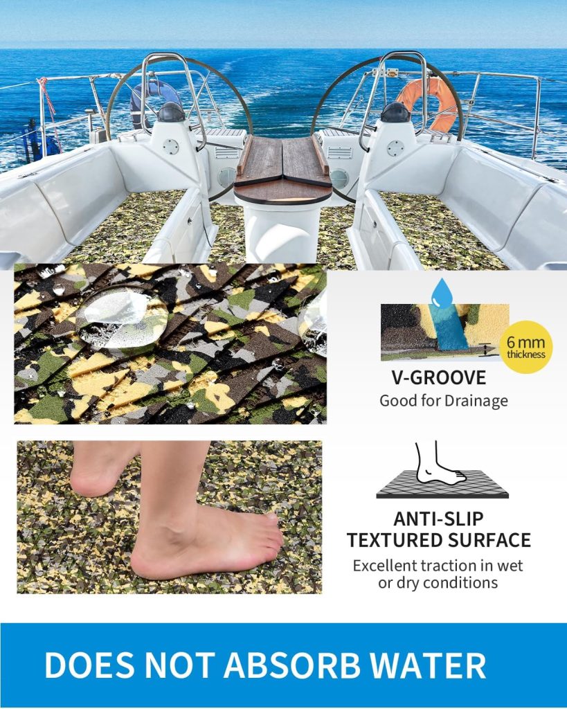 OCEANBROAD Camouflage Boat Flooring Traction Pad 96''x16''/23.5''/38''/47'' review | SUP Board Accessories OCEANBROAD Camouflage Boat Flooring Traction Pad 96''x16''/23.5''/38''/47''