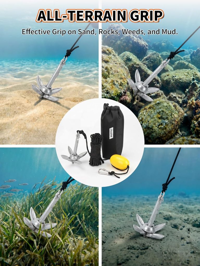 OULEME 1.5/3.5 LB Folding Grapnel Anchor Kit with 40 FT Rope & Buoy, for Boat, Kayak, Canoe, Small Watercraft, SUP, PWC, Jet Ski, Inflatable Paddle Board review | SUP Board Accessories OULEME 1.5/3.5 LB Folding Grapnel Anchor Kit with FT Rope & Buoy, for Boat, Kayak, Canoe, Small Watercraft, SUP, PWC, Jet