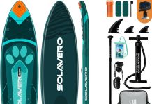 SOLAVERO 10’6″/11’×33” Inflatable Stand Up Paddle review SOLAVERO 10'6"/11’×33” Inflatable Stand Up Paddle Board Supports/500LB