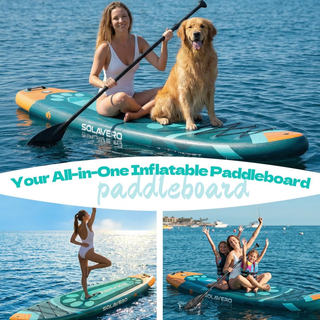 SOLAVERO 10'6"/11’×33” Inflatable Stand Up Paddle review | SUP Board Accessories SOLAVERO 10'6"/11’×33” Inflatable Stand Up Paddle Board Supports/500LB